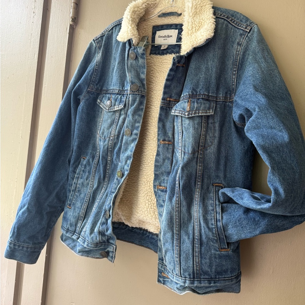 Goodfellow & Co Blue Denim Jacket with Cream Lining